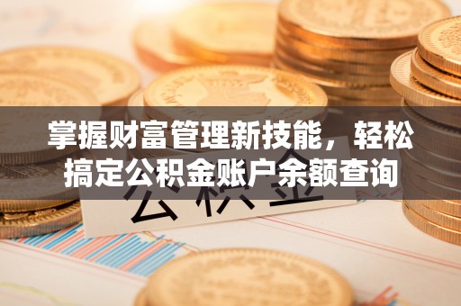 绥江掌握财富管理新技能，轻松搞定公积金账户余额查询